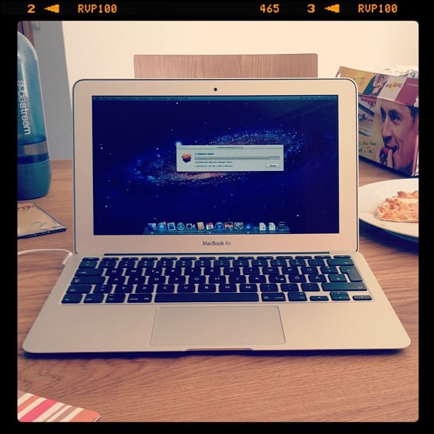 A 11" Macbook during setup