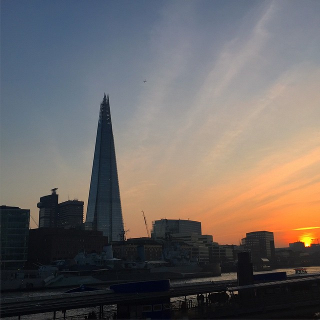 London skyline with the shard featured prominently in the middle