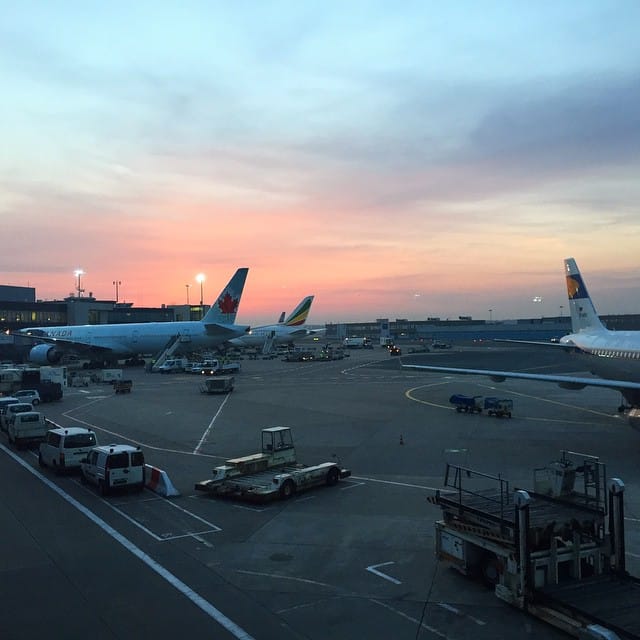 Three airplanes on the tarmac