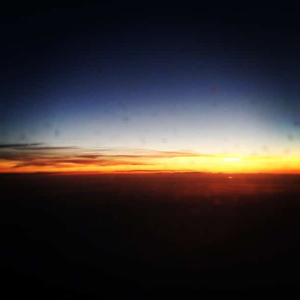 Sunset from an airplane