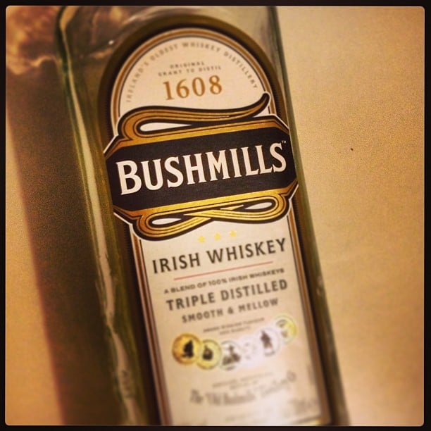 A bottle of Bushmills Irish Whiskey