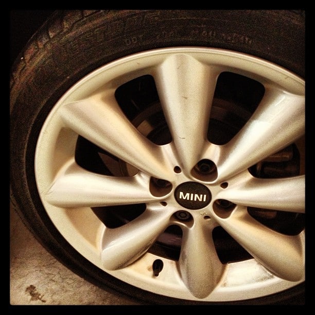 Wheel of a Mini Cooper